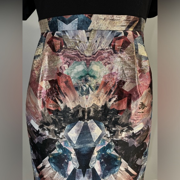 Ted Baker Metallic Tulip Dress Fitted Off-Shoulder sleeves, size 5 (US 10-12) - Picture 3 of 14